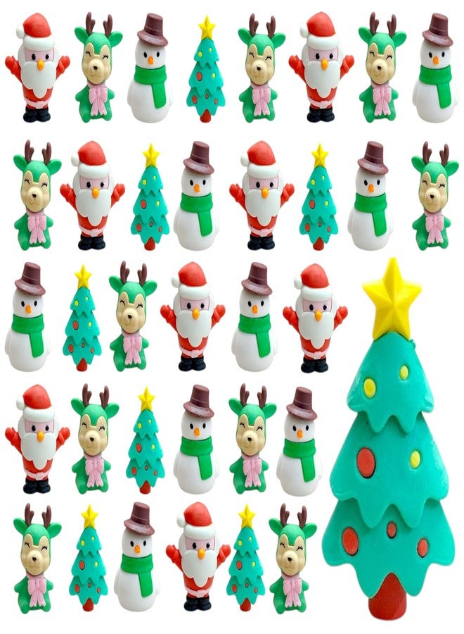 AMYCAUR Colorful Designer Christmas Mini Santa Erasers Stationery Gift for Kids, Christmas Theme Erasers, Combo, Fancy for Children, Return Gift for Kids (Pack of 30) - Image 5